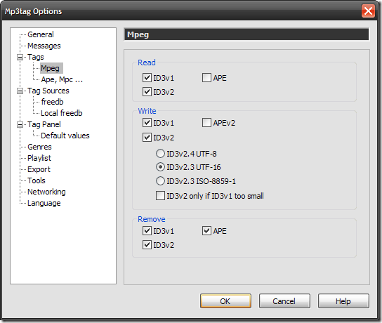 Mp3tag Options